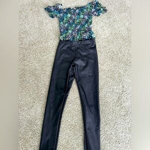 Girl Top and leather pants